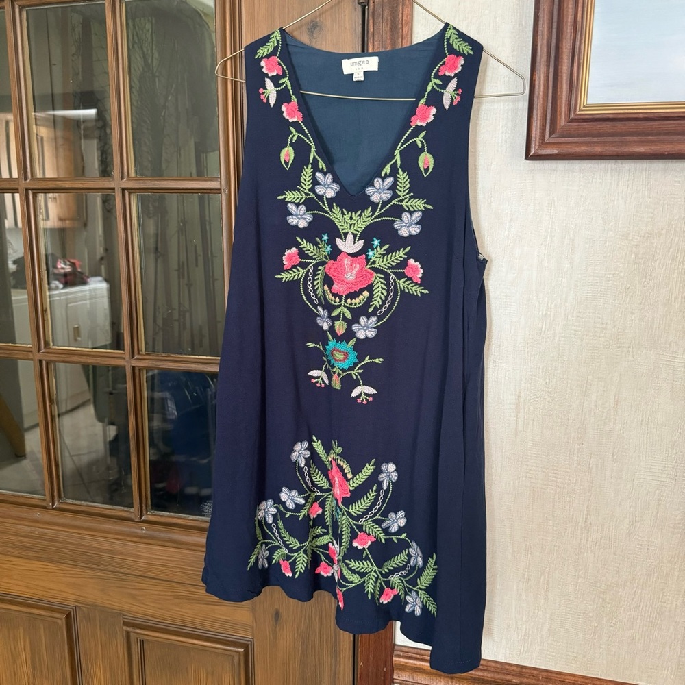 Floral Embroidered Umgee Dress with Pockets